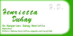 henrietta duhay business card